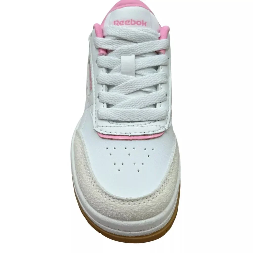 Reebok Tech Geo Youth Girls Casual Sneakers Size 1Y White/Beige/Pink‎ Lace up